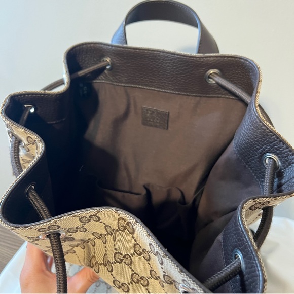 Sold Authentic Gucci Monogram Drawstring Backpack - Picture 8 of 10